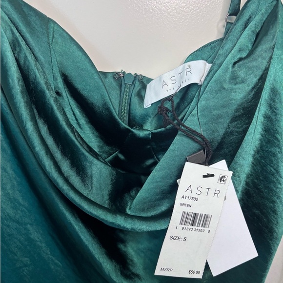 NWT ASTR Satin Cowl Neck Green Camisole Bustier style top - Picture 2 of 3